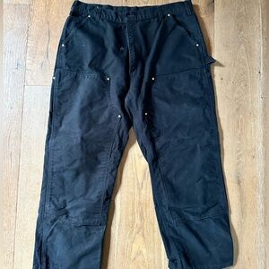 Carhartt Double Knee Black Work Pants 40x34